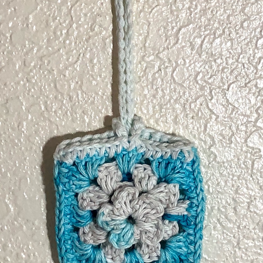 Hand Crochet Granny Square Mini Pouch Keychain/Purse-Bag Accessory